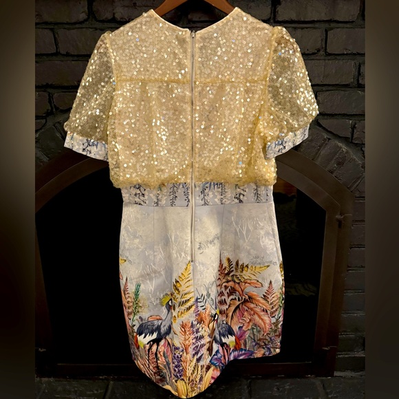 Unique Floral Bird Sequin Dress - Picture 6 of 9